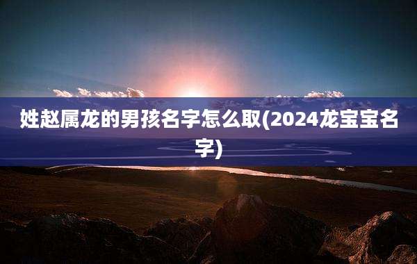 姓赵属龙的男孩名字怎么取(2024龙宝宝名字)