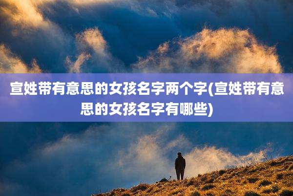宣姓带有意思的女孩名字两个字(宣姓带有意思的女孩名字有哪些)