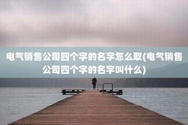 电气销售公司四个字的名字怎么取(电气销售公司四个字的名字叫什么)