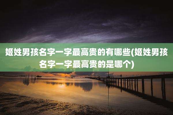 姬姓男孩名字一字最高贵的有哪些(姬姓男孩名字一字最高贵的是哪个)
