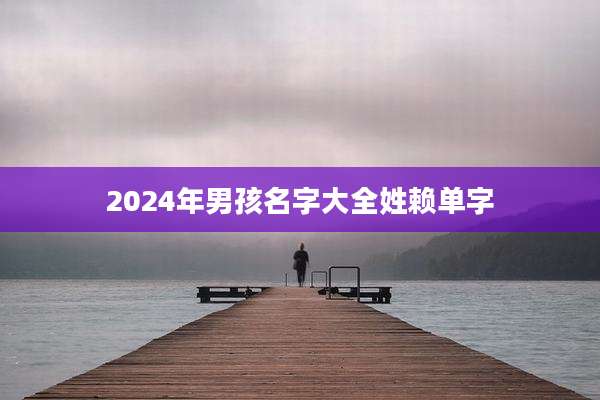 2024年男孩名字大全姓赖单字
