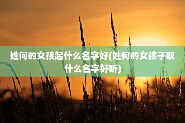 姓何的女孩起什么名字好(姓何的女孩子取什么名字好听)