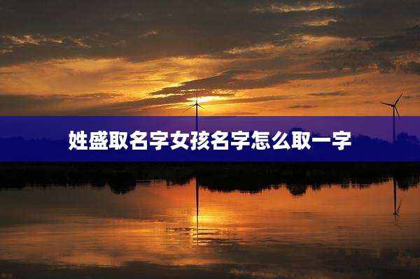 姓盛取名字女孩名字怎么取一字