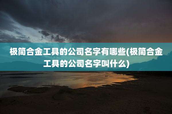 极简合金工具的公司名字有哪些(极简合金工具的公司名字叫什么)