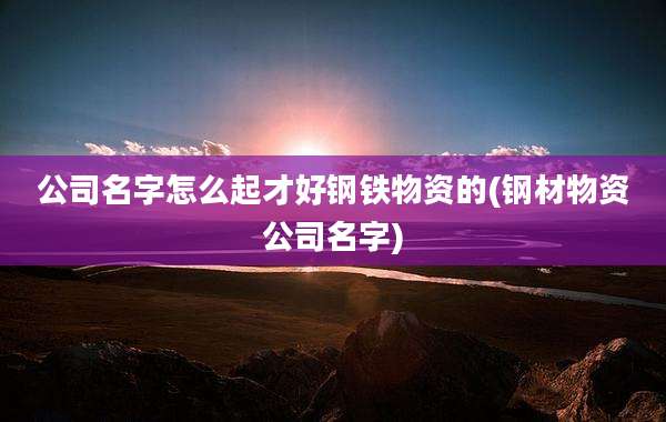 公司名字怎么起才好钢铁物资的(钢材物资公司名字)