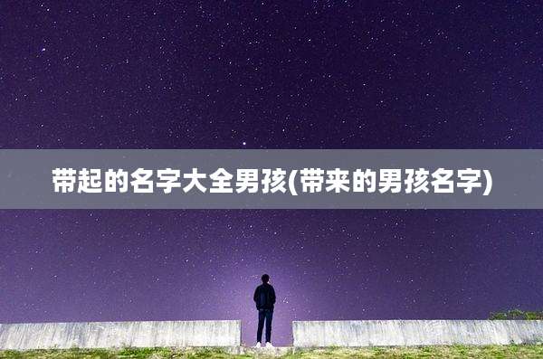 带起的名字大全男孩(带来的男孩名字)