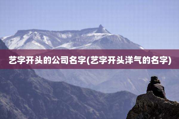 艺字开头的公司名字(艺字开头洋气的名字)