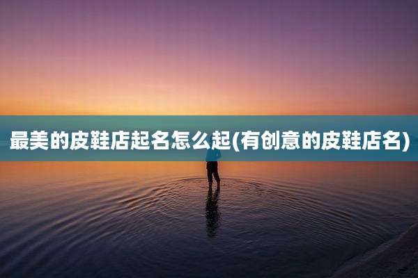 最美的皮鞋店起名怎么起(有创意的皮鞋店名)
