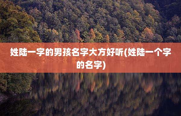 姓陆一字的男孩名字大方好听(姓陆一个字的名字)