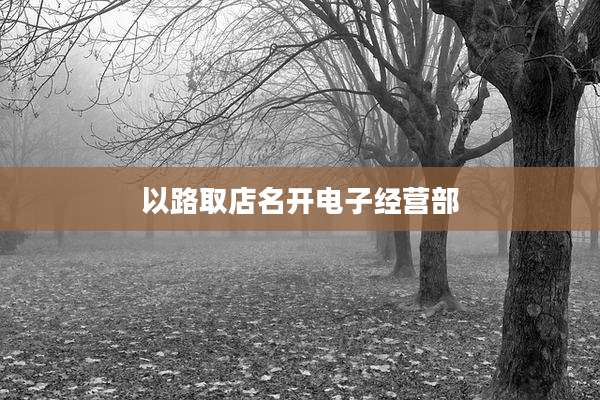 以路取店名开电子经营部