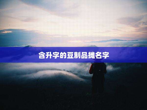 含升字的豆制品摊名字