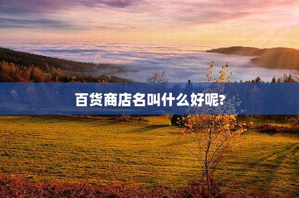 百货商店名叫什么好呢?