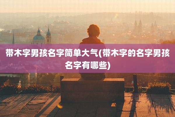带木字男孩名字简单大气(带木字的名字男孩名字有哪些)