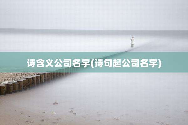 诗含义公司名字(诗句起公司名字)