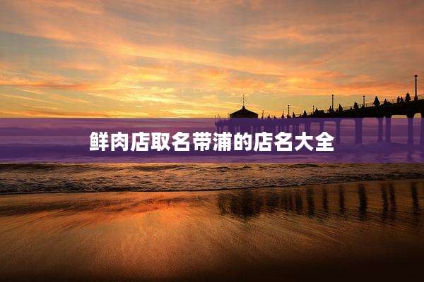 鲜肉店取名带浦的店名大全