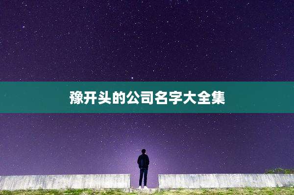 豫开头的公司名字大全集