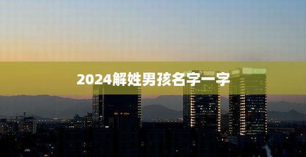 2024解姓男孩名字一字