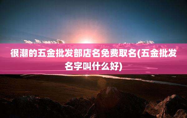 很潮的五金批发部店名免费取名(五金批发名字叫什么好)