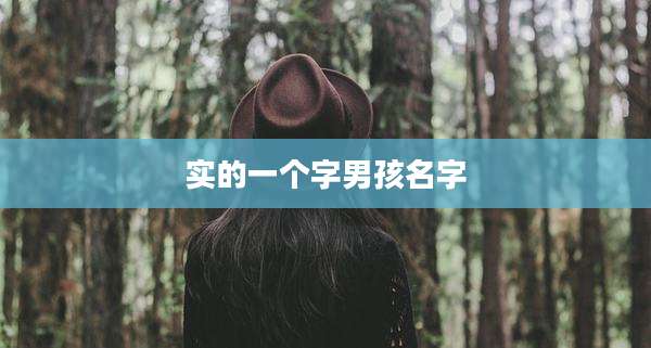 实的一个字男孩名字