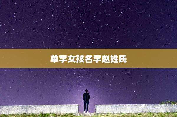 单字女孩名字赵姓氏