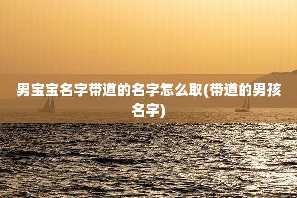 男宝宝名字带道的名字怎么取(带道的男孩名字)