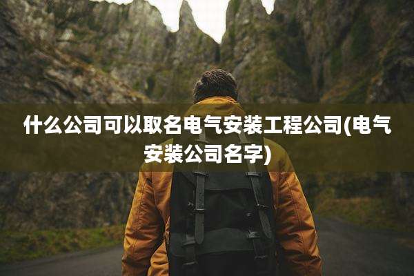什么公司可以取名电气安装工程公司(电气安装公司名字)