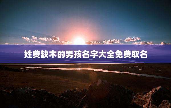 姓费缺木的男孩名字大全免费取名