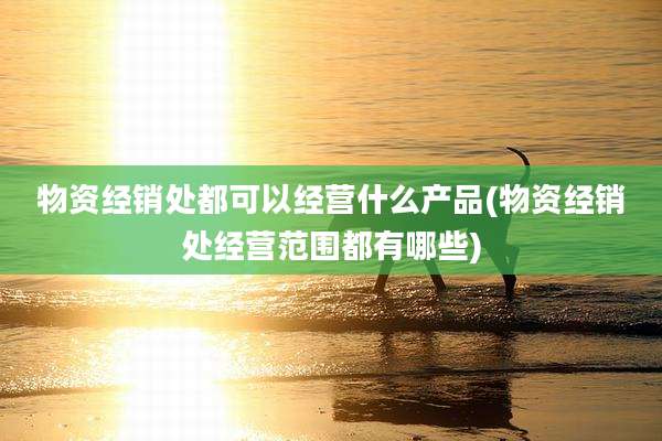 物资经销处都可以经营什么产品(物资经销处经营范围都有哪些)