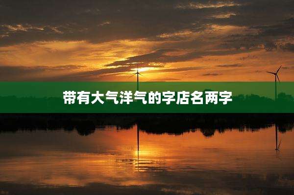 带有大气洋气的字店名两字