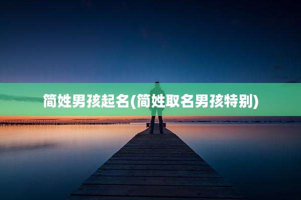 简姓男孩起名(简姓取名男孩特别)