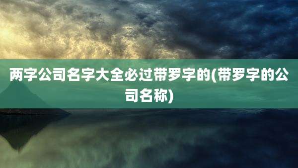 两字公司名字大全必过带罗字的(带罗字的公司名称)
