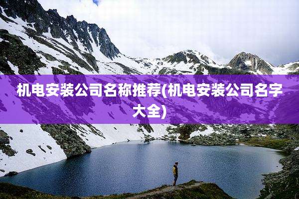 机电安装公司名称推荐(机电安装公司名字大全)