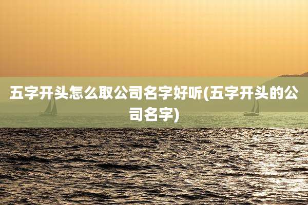 五字开头怎么取公司名字好听(五字开头的公司名字)