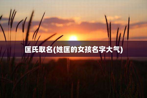 匡氏取名(姓匡的女孩名字大气)