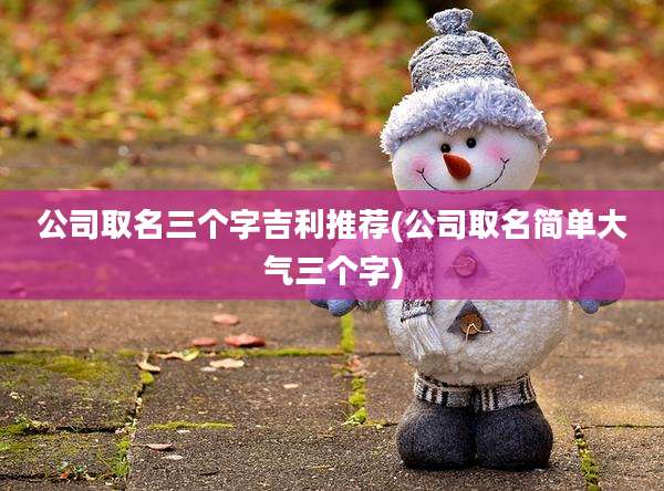 公司取名三个字吉利推荐(公司取名简单大气三个字)