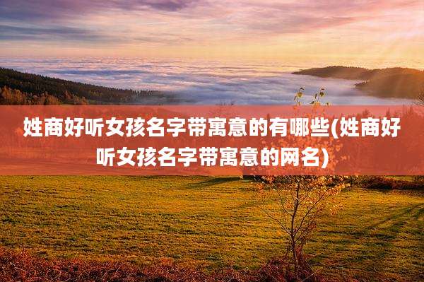 姓商好听女孩名字带寓意的有哪些(姓商好听女孩名字带寓意的网名)