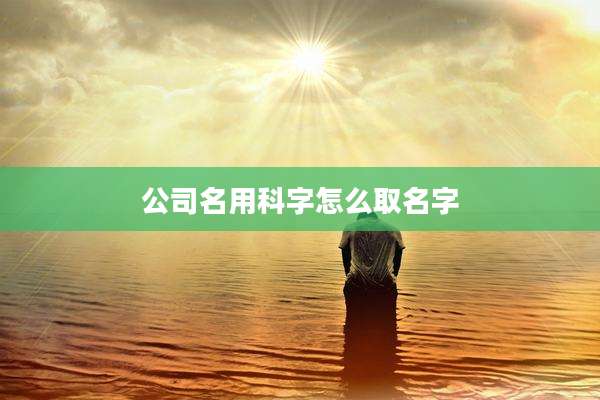 公司名用科字怎么取名字