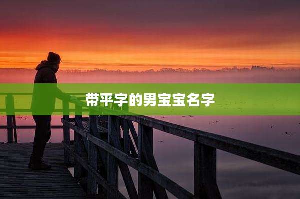 带平字的男宝宝名字