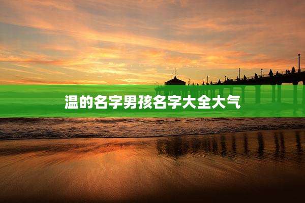 温的名字男孩名字大全大气