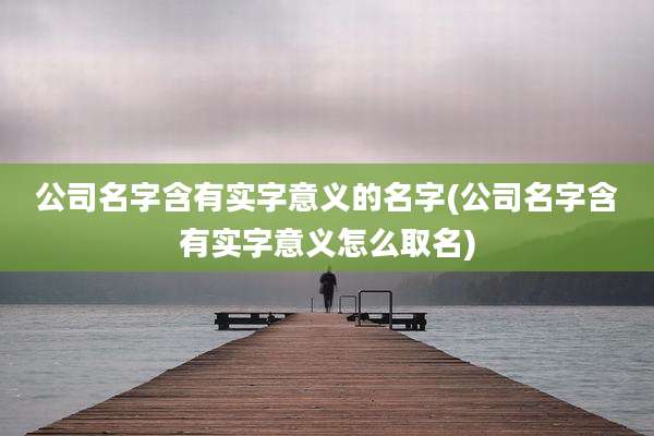 公司名字含有实字意义的名字(公司名字含有实字意义怎么取名)