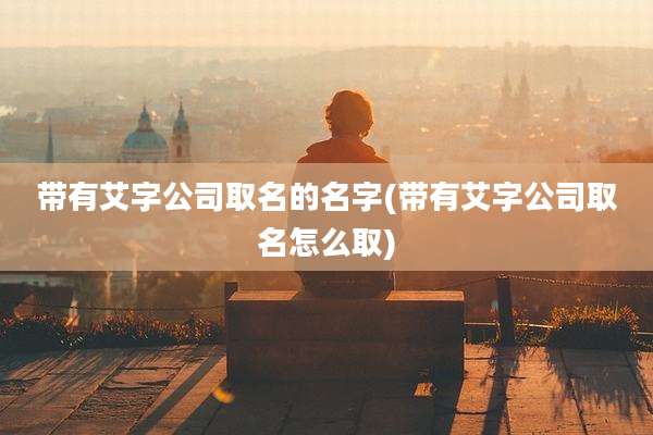 带有艾字公司取名的名字(带有艾字公司取名怎么取)