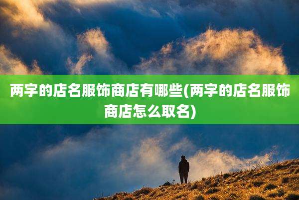 两字的店名服饰商店有哪些(两字的店名服饰商店怎么取名)