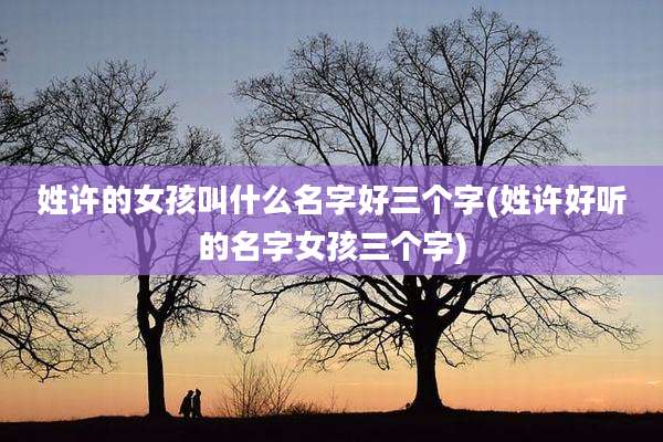 姓许的女孩叫什么名字好三个字(姓许好听的名字女孩三个字)