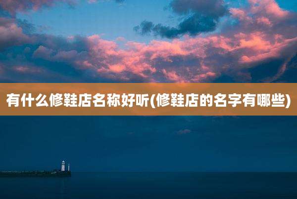 有什么修鞋店名称好听(修鞋店的名字有哪些)