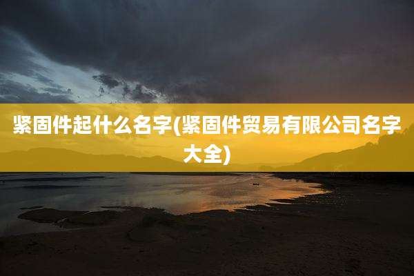 紧固件起什么名字(紧固件贸易有限公司名字大全)