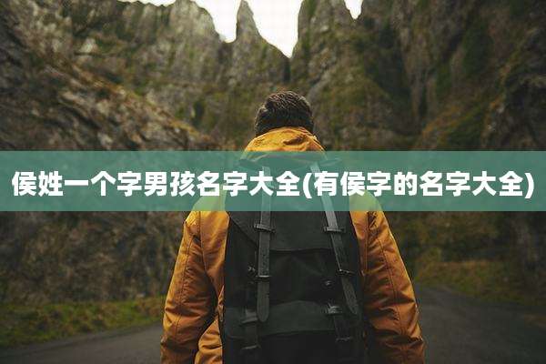 侯姓一个字男孩名字大全(有侯字的名字大全)