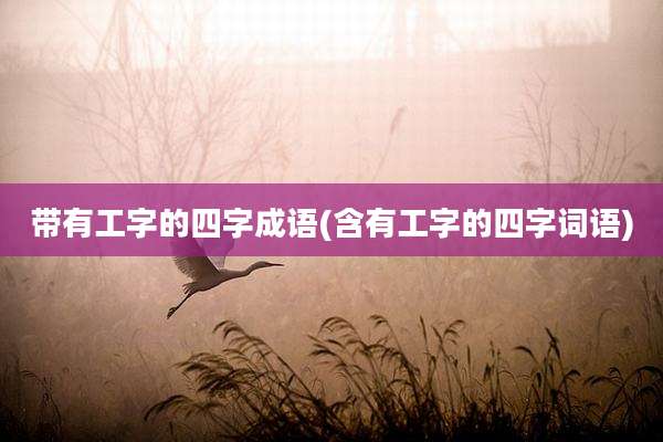 带有工字的四字成语(含有工字的四字词语)