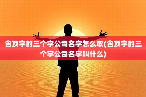 含顶字的三个字公司名字怎么取(含顶字的三个字公司名字叫什么)