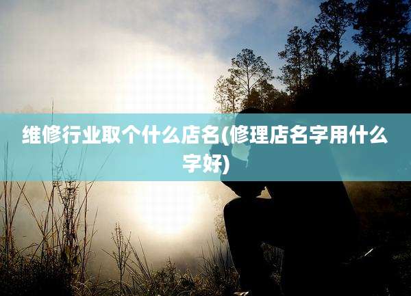 维修行业取个什么店名(修理店名字用什么字好)
