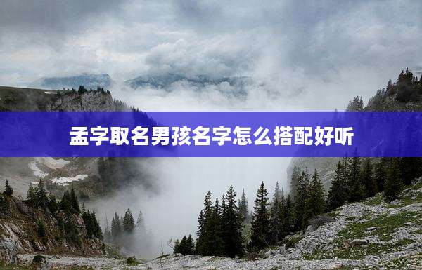 孟字取名男孩名字怎么搭配好听